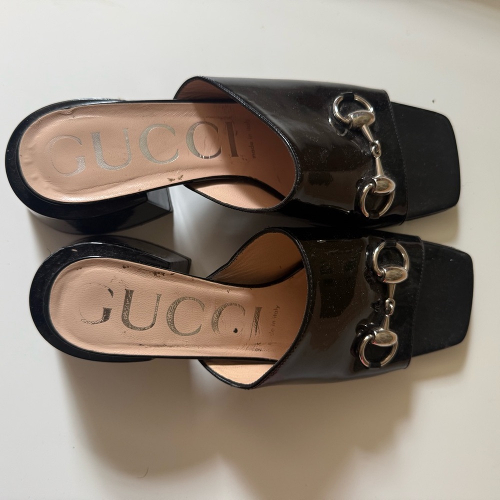 Gucci Black Mules with Horsebit Detail